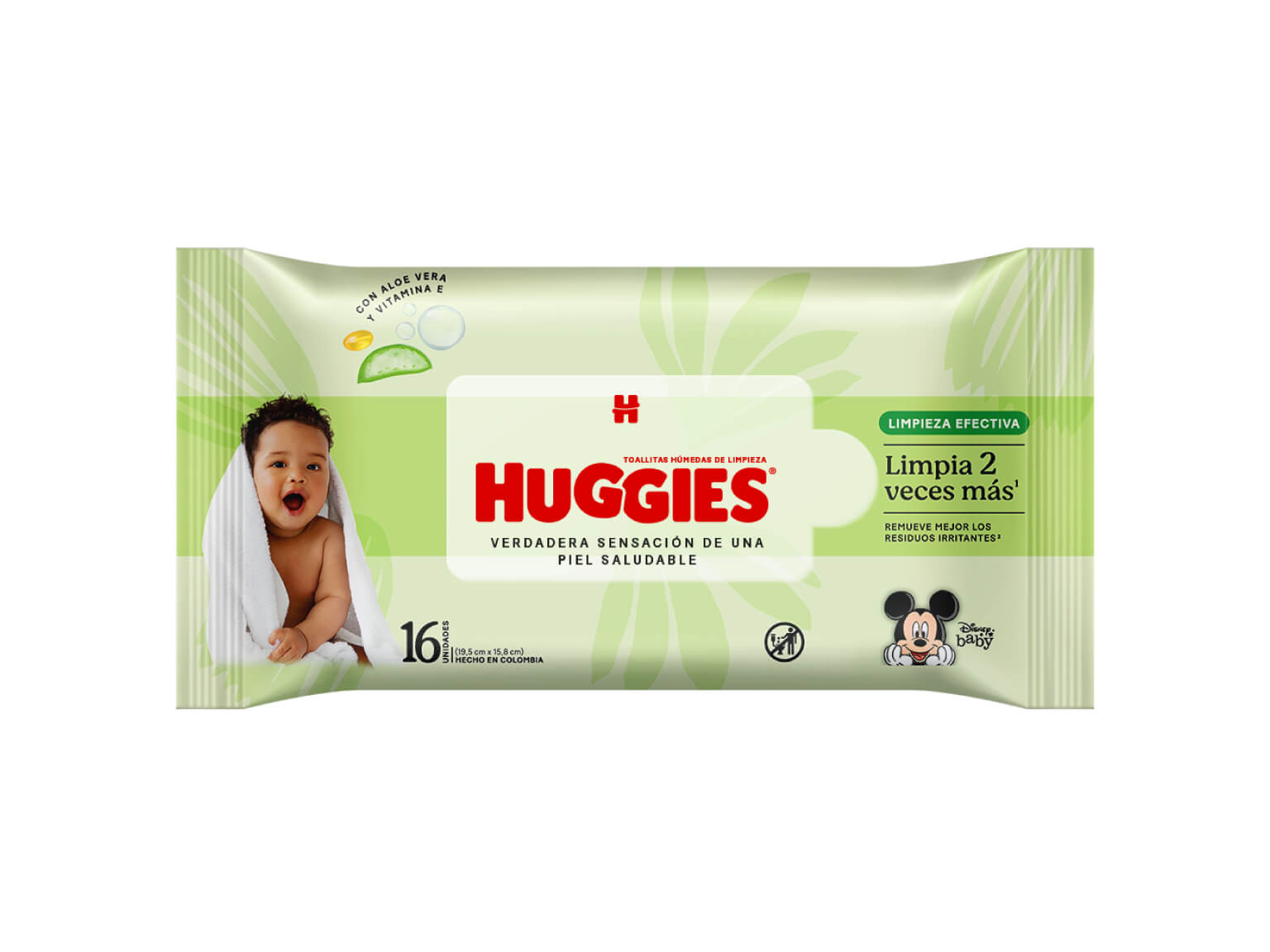 Paitos Hmedos Huggies Limpieza Efectiva x16