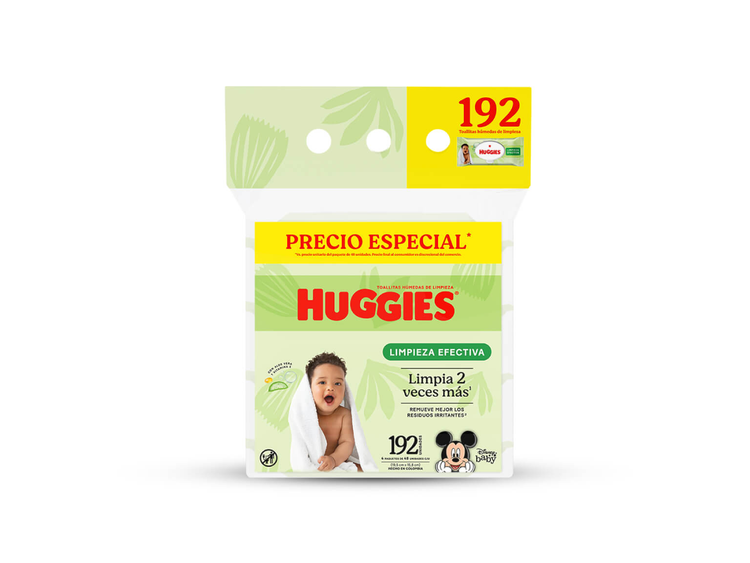Paitos Hmedos Huggies Limpieza Efectiva x192