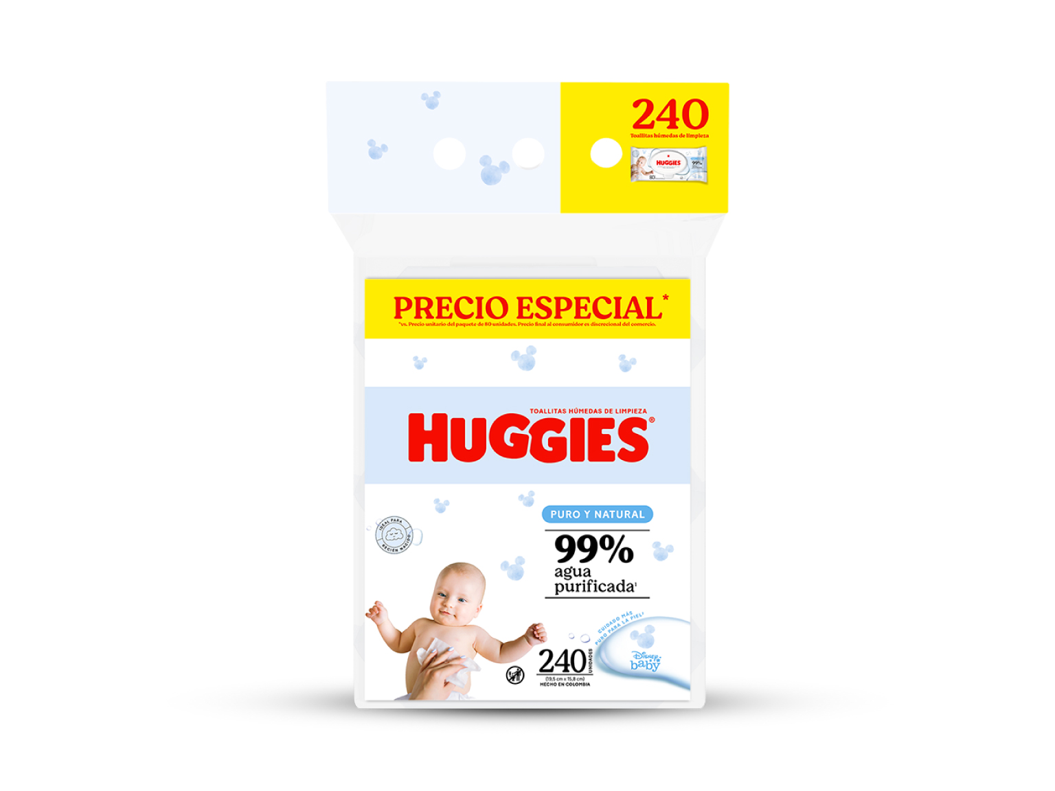 Paitos Hmedos Huggies Puro  Natural x240